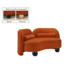  Manufacturer Color_Cognac -- Daphne 64" Cognac Velvet Upholstered Loveseat IMAGE 2