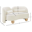  Manufacturer Color_Cream -- Daphne 64" Cream Velvet Upholstered Loveseat IMAGE 17