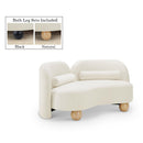  Manufacturer Color_Cream -- Daphne 64" Cream Velvet Upholstered Loveseat IMAGE 1