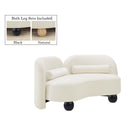  Manufacturer Color_Cream -- Daphne 64" Cream Velvet Upholstered Loveseat IMAGE 2