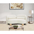  Manufacturer Color_Cream -- Daphne 64" Cream Velvet Upholstered Loveseat IMAGE 3