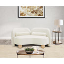 Meridian Daphne Cream Velvet Loveseat IMAGE 3