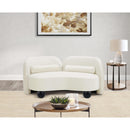  Manufacturer Color_Cream -- Daphne 64" Cream Velvet Upholstered Loveseat IMAGE 4