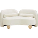  Manufacturer Color_Cream -- Daphne 64" Cream Velvet Upholstered Loveseat IMAGE 5