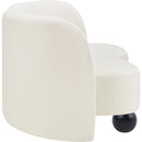  Manufacturer Color_Cream -- Daphne 64" Cream Velvet Upholstered Loveseat IMAGE 6