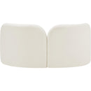  Manufacturer Color_Cream -- Daphne 64" Cream Velvet Upholstered Loveseat IMAGE 7