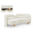  Manufacturer Color_Cream -- Daphne 89" Cream Velvet Upholstered Sofa IMAGE 1