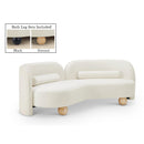 Meridian Daphne Cream Velvet Sofa IMAGE 1