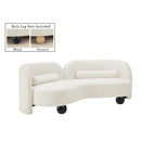  Manufacturer Color_Cream -- Daphne 89" Cream Velvet Upholstered Sofa IMAGE 2
