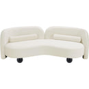 Manufacturer Color_Cream -- Daphne 89" Cream Velvet Upholstered Sofa IMAGE 9