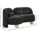  Manufacturer Color_Black -- Meridian Daphne Stationary Fabric Loveseat IMAGE 17