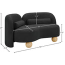 Meridian Daphne Black Boucle Fabric Loveseat IMAGE 17