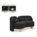  Manufacturer Color_Black -- Meridian Daphne Stationary Fabric Loveseat IMAGE 1