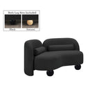  Manufacturer Color_Black -- Meridian Daphne Stationary Fabric Loveseat IMAGE 2