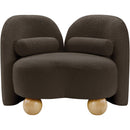  Manufacturer Color_Brown -- Daphne Brown Boucle Fabric Upholstered Chair IMAGE 5
