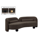 Meridian Daphne Brown Boucle Fabric Sofa IMAGE 2
