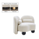  Manufacturer Color_Cream -- Daphne Cream Boucle Fabric Upholstered Chair IMAGE 2