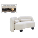  Manufacturer Color_Cream -- Daphne 64" Cream Boucle Fabric Upholstered Loveseat IMAGE 2