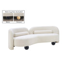  Manufacturer Color_Cream -- Daphne 89" Cream Boucle Fabric Upholstered Sofa IMAGE 2
