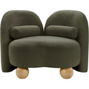 Meridian Daphne Olive Boucle Fabric Chair IMAGE 5