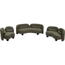 Meridian Daphne Olive Boucle Fabric Loveseat IMAGE 13