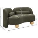 Meridian Daphne Olive Boucle Fabric Loveseat IMAGE 17