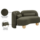 Meridian Daphne Olive Boucle Fabric Loveseat IMAGE 18