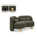 Meridian Daphne Olive Boucle Fabric Loveseat IMAGE 1