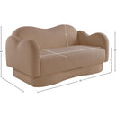 Meridian Bloom Beige Teddy Fabric Loveseat IMAGE 14