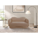 Meridian Bloom Beige Teddy Fabric Loveseat IMAGE 2