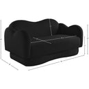  Manufacturer Color_Black -- Bloom 58" Black Teddy Fabric Upholstered Loveseat IMAGE 14
