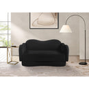  Manufacturer Color_Black -- Bloom 58" Black Teddy Fabric Upholstered Loveseat IMAGE 2