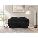 Meridian Bloom Black Teddy Fabric Loveseat IMAGE 2