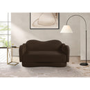  Manufacturer Color_Brown -- Bloom 58" Brown Teddy Fabric Upholstered Loveseat IMAGE 2