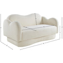  Manufacturer Color_Cream -- Bloom 58" Cream Teddy Fabric Upholstered Loveseat IMAGE 14