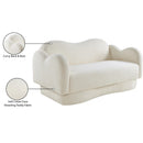  Manufacturer Color_Cream -- Bloom 58" Cream Teddy Fabric Upholstered Loveseat IMAGE 15