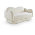  Manufacturer Color_Cream -- Bloom 58" Cream Teddy Fabric Upholstered Loveseat IMAGE 1