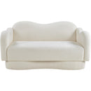  Manufacturer Color_Cream -- Bloom 58" Cream Teddy Fabric Upholstered Loveseat IMAGE 3