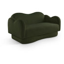 Meridian Bloom Green Teddy Fabric Loveseat IMAGE 1