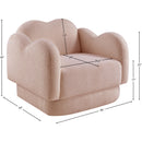  Manufacturer Color_Pink -- Bloom Pink Teddy Fabric Upholstered Chair IMAGE 12