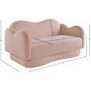 Meridian Bloom Pink Teddy Fabric Loveseat IMAGE 14