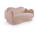  Manufacturer Color_Pink -- Bloom 58" Pink Teddy Fabric Upholstered Loveseat IMAGE 1