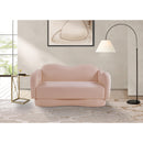  Manufacturer Color_Pink -- Bloom 58" Pink Teddy Fabric Upholstered Loveseat IMAGE 2