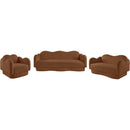  Meridian Bloom 58" Saddle Teddy Fabric Upholstered Loveseat IMAGE 11