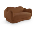  Manufacturer Color_Saddle -- Bloom 58" Saddle Teddy Fabric Upholstered Loveseat IMAGE 1