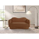  Manufacturer Color_Saddle -- Bloom 58" Saddle Teddy Fabric Upholstered Loveseat IMAGE 2