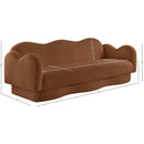  Meridian Bloom 82" Saddle Teddy Fabric Upholstered Sofa IMAGE 16
