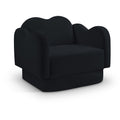  Meridian Bloom Black Velvet Upholstered Chair IMAGE 1