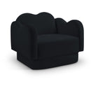  Meridian Bloom Black Velvet Upholstered Chair IMAGE 1