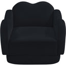  Meridian Bloom Black Velvet Upholstered Chair IMAGE 6